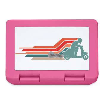  Rollerfahrer Moped Motor-Scooter Fahrer 70s 80s - Brotdose - Pink - Vorne