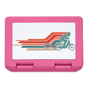  50cc Mofa Mofaroller Moped Mofafahrer Vintage - Brotdose - Pink - Vorne