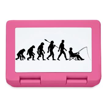 Evolution - angeln, Angler Geschenk - Brotdose - Pink - Vorne
