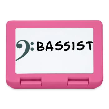 Je joue de la basse - Je suis bassiste - Boîte à goûter - rose - Devant