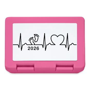 EKG Kurve - Herzkurve - Baby 2026 - Schwanger - Brotdose - Pink - Vorne