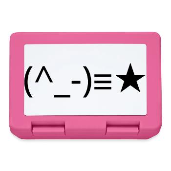 Zwinkerndes Emote (^_-)≡★ Augenzwinkern - Brotdose - Pink - Vorne