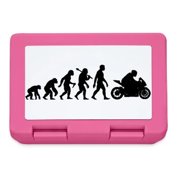 Motorrad Evolution Biker lustiger Motorradfahrer - Brotdose - Pink - Vorne