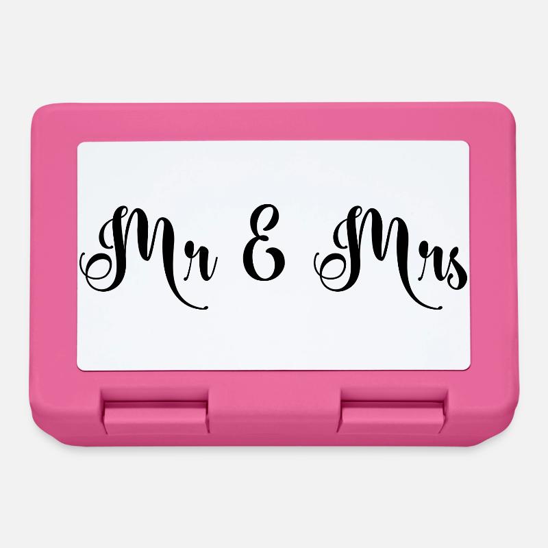 Mr & Mrs schönes Hochzeitsdesign - Brotdose - Pink