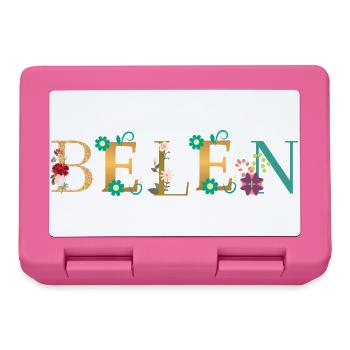 BELEN name decorated with flowers - Lunchbox - pink - Front