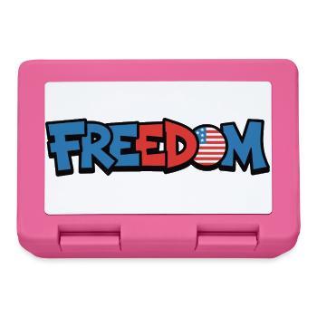 Freedom Typografie Statement Design - Brotdose - Pink - Vorne
