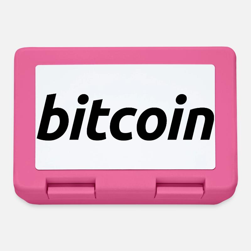 Art de mots Bitcoin : Conception de fautes de frappe FinTech - Boîte à goûter - rose