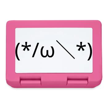 Embarrassed Emote (*/ω\*) Shy Kaomoji - Lunchbox - pink - Front