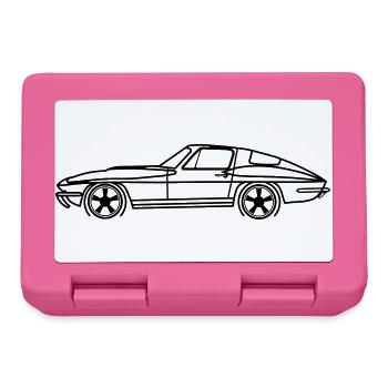 C2 Line Silhouette – Retro Muscle Art - Brotdose - Pink - Vorne