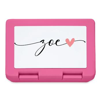 Zoé, Nom, Prénom, Calligraphie, Script - Boîte à goûter - rose - Devant