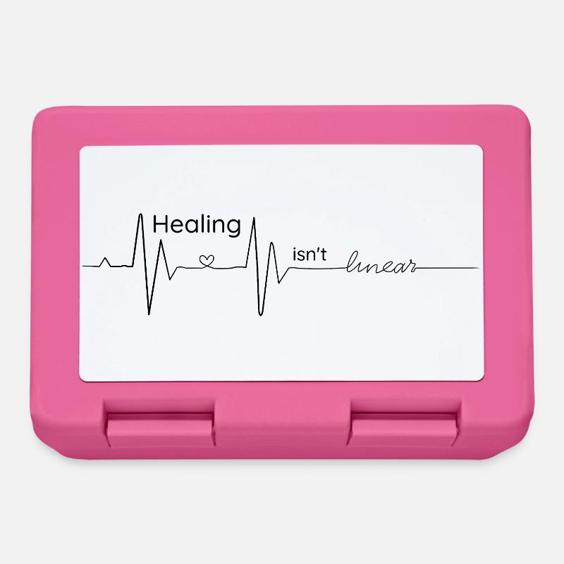 Healing is not linear - cardiogram - Lunchbox - pink