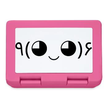 Cheers Emote ٩(◕‿◕)۶ Hooray Kaomoji - Lunchbox - pink - Front