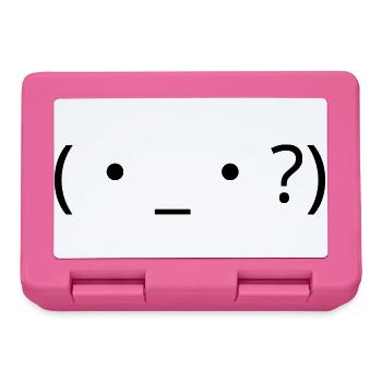 Confused Emote (・_・?) Question mark - Lunchbox - pink - Front