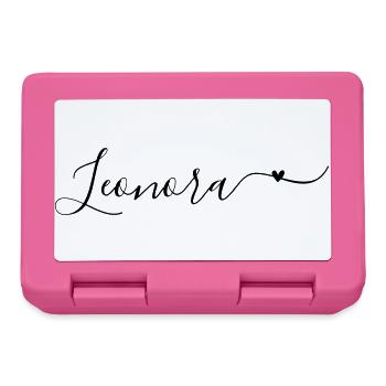Leonora Name Vorname Dekorativ - Brotdose - Pink - Vorne