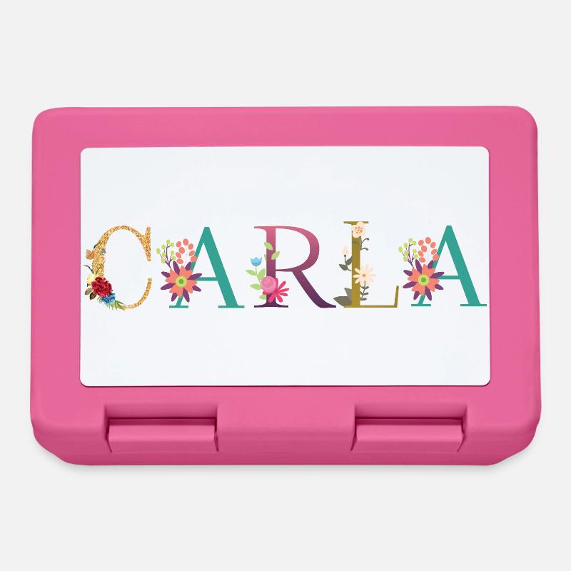 CARLA name adorned with flowers - Lunchbox - pink