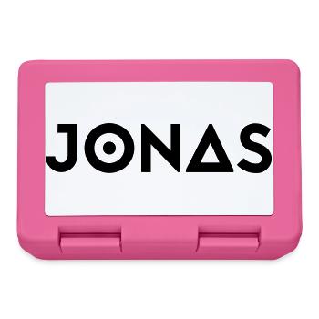 Prénom Jonas - Boîte à goûter - rose - Devant
