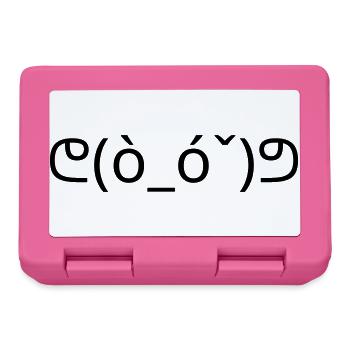 Muscle Emote ᕦ(ò_ó ˇ)ᕤ Strong Kaomoji - Lunchbox - pink - Front