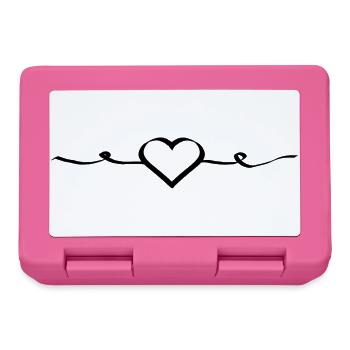Black Heart Black Pattern Heart Line Gift - Lunchbox - pink - Front