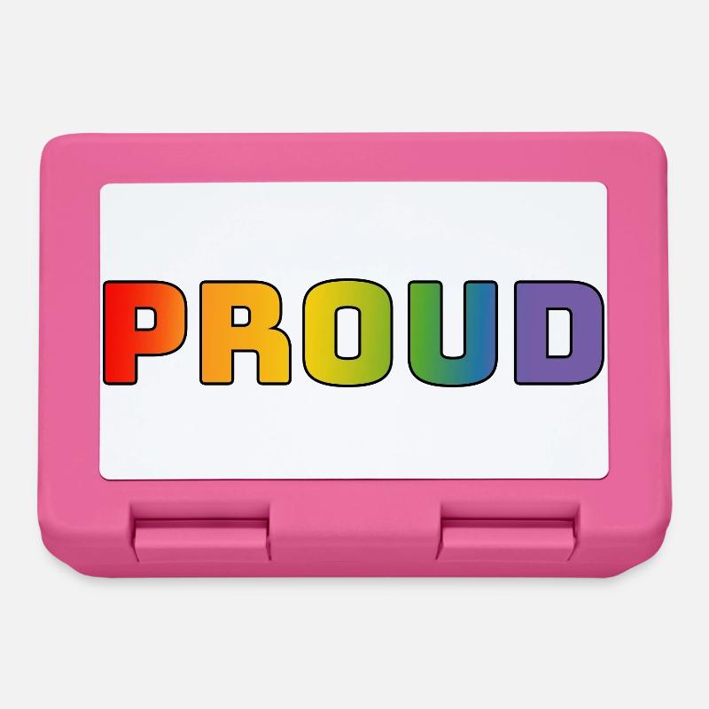 Rainbow proud black - Lunchbox - pink