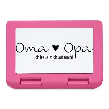 Oma Opa ich freue mich auf euch - Brotdose - Pink - Vorne