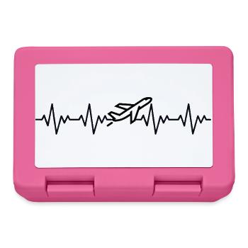 Flugzeug Pilot EKG Herzschlag - Brotdose - Pink - Vorne