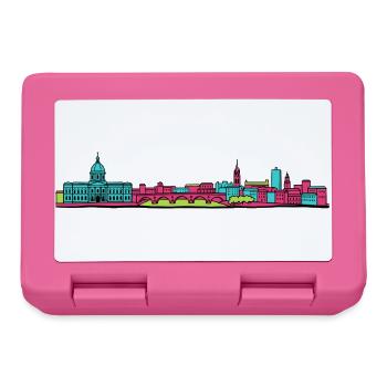 Toulouse City Skyline Basilique Linienzeichnung - Brotdose - Pink - Vorne