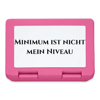 Minimum ist nicht mein Niveau - Brotdose - Pink - Vorne