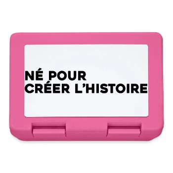 Né pour créer l'histoire - Citation Motivation - Boîte à goûter - rose - Devant
