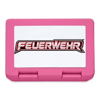 Feuerwehr Neon-Schriftzug - Brotdose - Pink - Vorne
