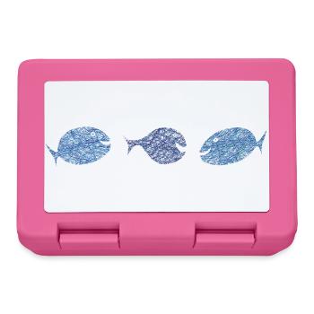 Scribblefisch Blau Muster Kulifisch - Brotdose - Pink - Vorne