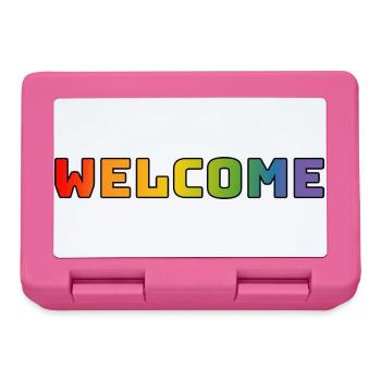 Regenbogen welcome CSD Shirt LGBT lgbtqi queer - Brotdose - Pink - Vorne