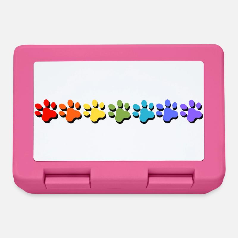 Pfoten Farbexplosion in Regenbogen Stile - Brotdose - Pink