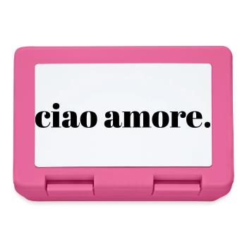 Ciao Amore Citation Italienne Typographie Art - Boîte à goûter - rose - Devant