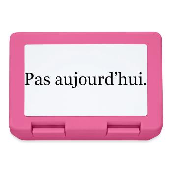 “Pas aujourd’hui” – humour minimaliste français - Boîte à goûter - rose - Devant