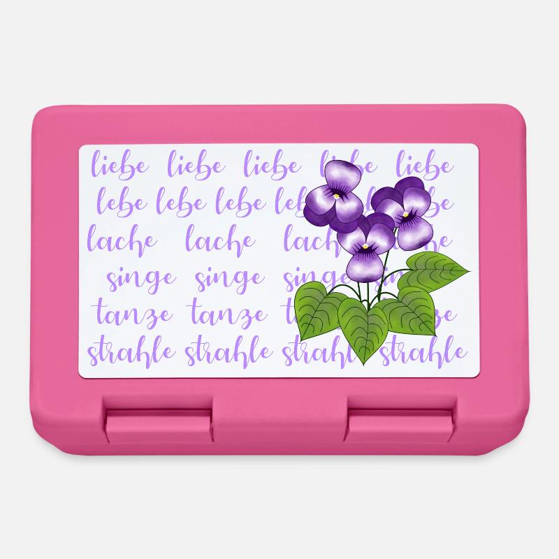 Veilchen, liebe, lebe lache - Brotdose - Pink