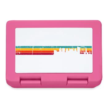 Retro Skyline Sunset Silhouette - Lunchbox - pink - Front