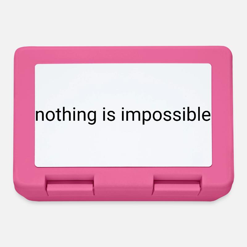Nothing is impossible plain text - Lunchbox - pink