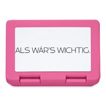 Als wär’s wichtig – Trockenes Statement Design - Brotdose - Pink - Vorne