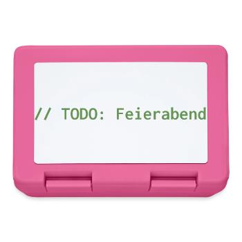 // TODO: Feierabend – Programmierer Shirt - Brotdose - Pink - Vorne