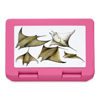 Manta ray Mobula tarapacana - Devil fish - Raie - Lunchbox - pink - Front