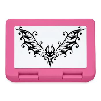 Gothic Tribal Bat Tattoo – Ornamental Wings - Lunchbox - pink - Front