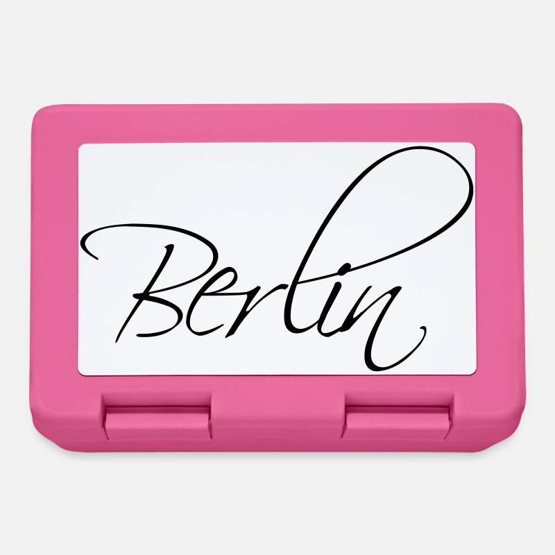 Berlin Schönschrift Schriftzug Verschnörkelt - Brotdose - Pink