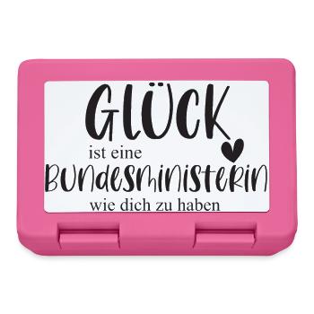 Bundesministerin Politik Geschenk Danke - Brotdose - Pink - Vorne