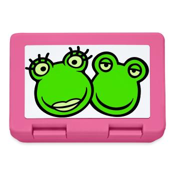 2 Frogs Man Woman Loving Couple Friends Love Team - Lunchbox - pink - Front