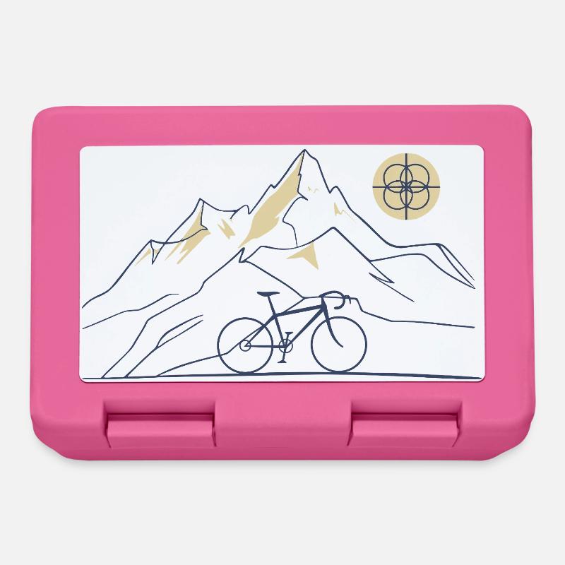 Motif de la montagne cyclable - Boîte à goûter - rose