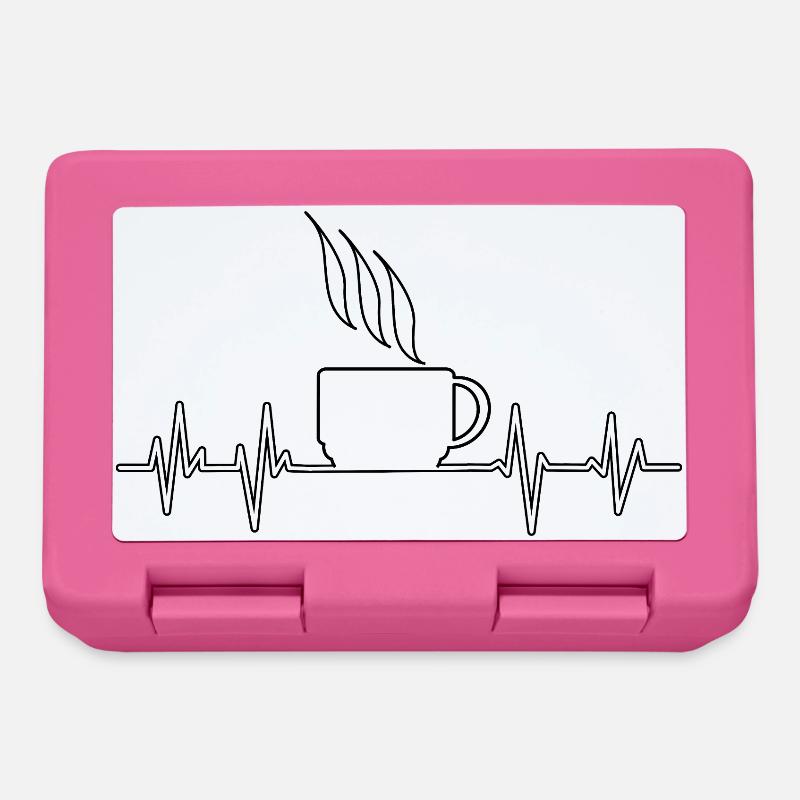 Herzschlag Kaffee - Brotdose - Pink