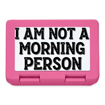 Je ne suis pas une personne du matin – Morgenmuffel Spruch - Boîte à goûter - rose - Devant