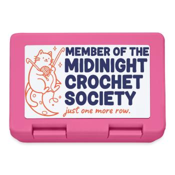 Mitglied der Midnight Crochet Society Nur noch einer - Brotdose - Pink - Vorne