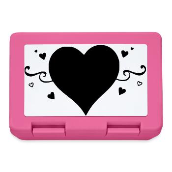 Black Heart Valentine's Day Gift - Lunchbox - pink - Front