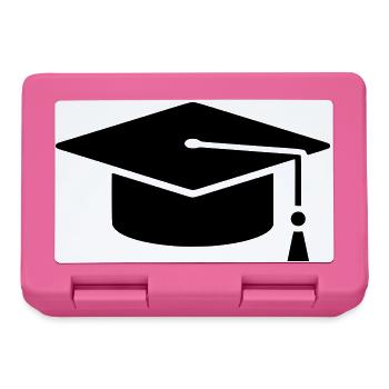Graduation Cap Absolvent Logo - Brotdose - Pink - Vorne